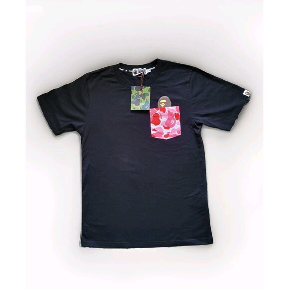 Bape A Bathing Ape men's Black Short Sleeves Crew Neck T-shirt  Size S - Picture 1 of 9